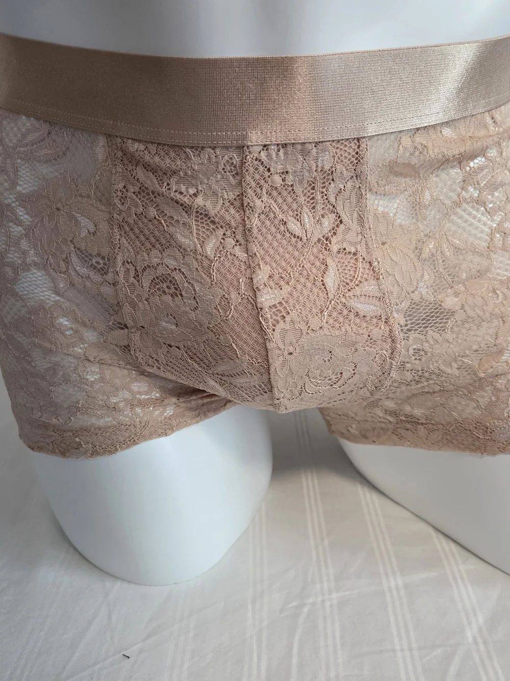 Cosabella Men's Lace Boxer Briefs in Blush Nude
